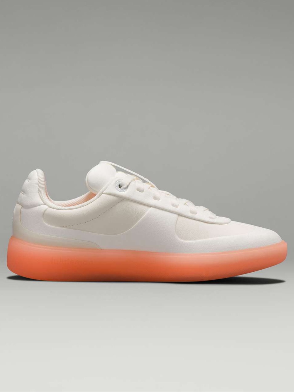 Lululemon Minimalist White Sneaker with Peach Orange Sole
